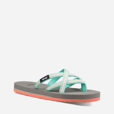 Teva Olowahu - Kids' Teva Flip Flops - Grey / Coral | India (FZPD82734)